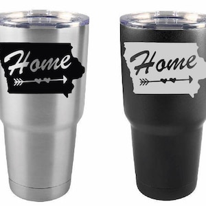 Iowa Tumbler, Iowa Home, Custom Engraved, Stainless Steel, 30 oz, Engraved Tumbler- Hometown, Des Moines
