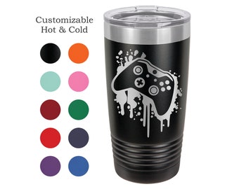 Personalized Gamer Xbox Tumbler, Engraved Travel Mug