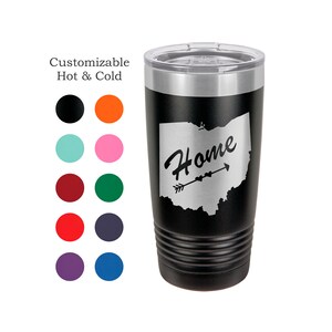 Ohio Home Custom engraved Stainless Steel  Style 20 oz Engraved Tumbler- Hometown, Cleveland, Cincinnati