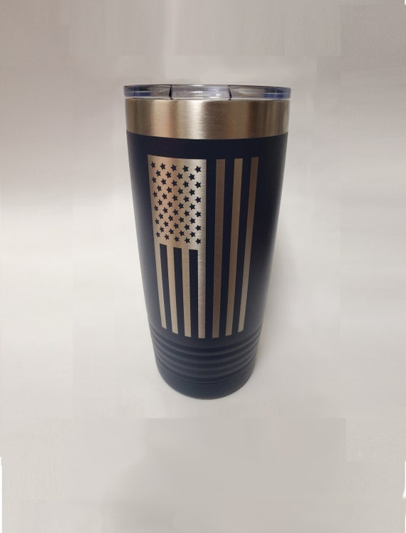 American Flag Engraved on 24 oz YETI Mug