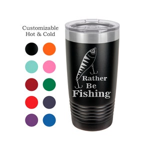 Vaso de pesca, más bien ser pesca, acero inoxidable, 20 oz, grabado a medida, pescador, bajo, trucha, deportes, pescador