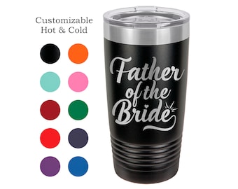 Gravierte Vater der Braut Becher, personalisiertes Hochzeitsgeschenk