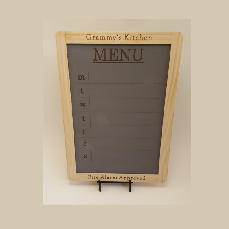 Laser Engraved Weekly Menu Chalkboard Personalized Kitchen Decor image 2