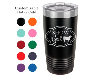 Voir la fille (bovins) en acier inoxydable 20 oz gobelet-diaporama personnalisé gravé Steer, spectacle bovins