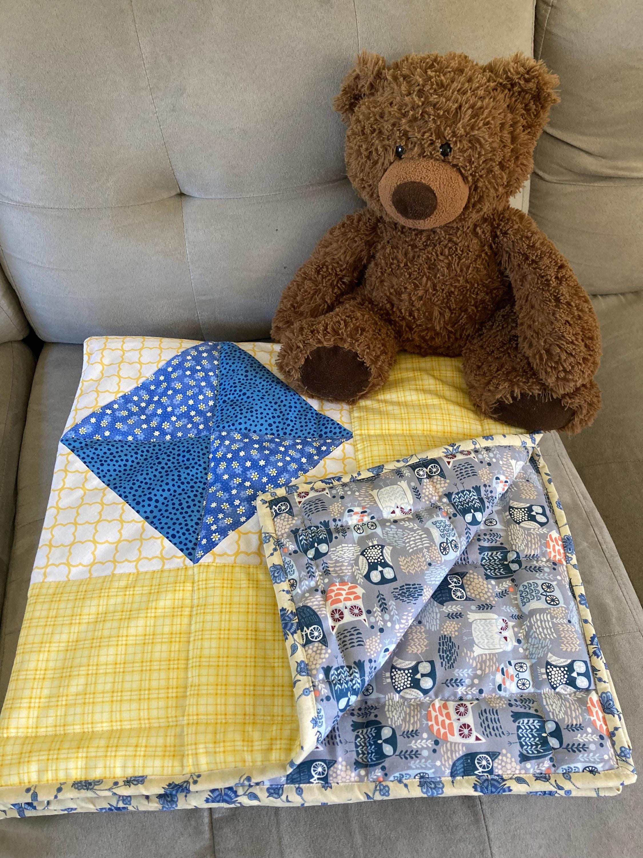 Handmade Baby Quilt: Owl Print, Unisex Blanket (38&rdquo; x 38&rdquo;)