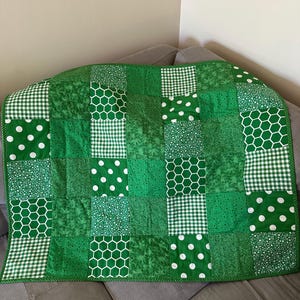 Trapunta per neonati unisex fatta in casa, comoda coperta per neonati, 39" x 34" verde