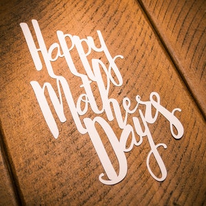 Happy Mothers Day Papercut-sjabloon, ingelijste A4-kunst + wenskaart, PDF DIY-print en zelf gesneden papier, handleiding gratis inbegrepen