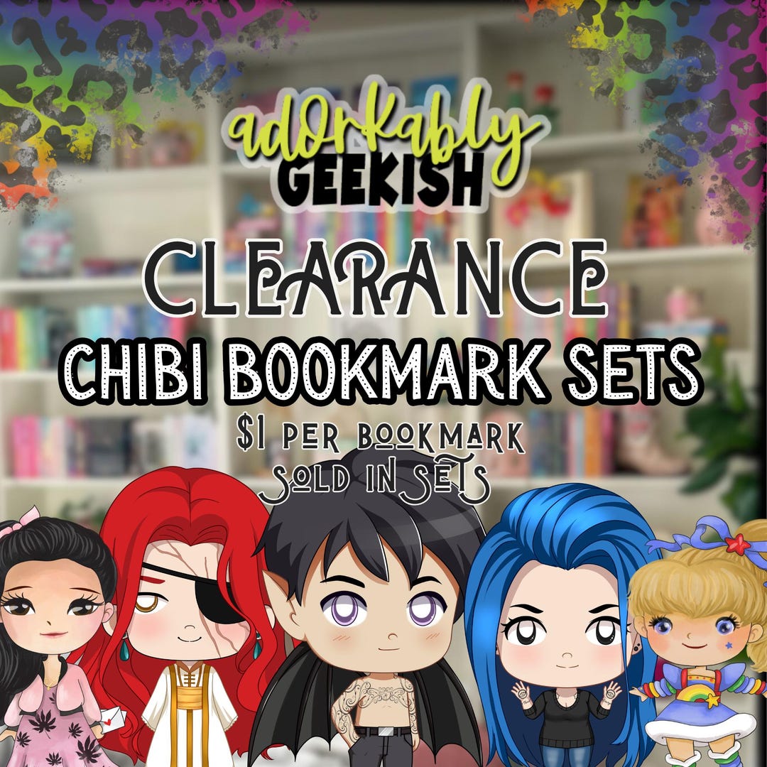 Chibi Book Character Magnetic Bookmark Sets - Etsy