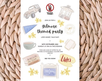 Editable Small Town Inspired Invitation || 5x7 Party Card || Digital Invite || Printable Download Invitation || Canva Template