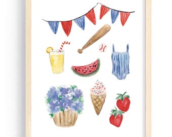 An Americana Summer 8x10 Art Print