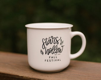 Stars Hollow White Coffee Mug || Fall Inspired Coffee Mug || Classic White Mug || Autumn Campfire Mug || Gilmore Inspired Mug