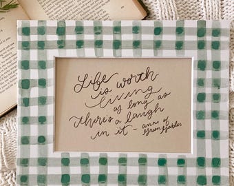 Beloved Book Author Inspired Lettering Pieces with Painted Mats