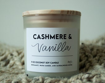 Cashmere + Vanilla Candle || Hand Poured Candle || Coconut Soy Wax Candle || Fall Candle || Gift Idea
