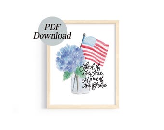 DIGITAL DOWNLOAD || Land of the Free Hydrangea Art Print