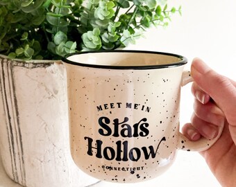 Meet Me in Stars Hollow Camp Mug || Nostalgic Yellow Coffee Mug || Autumn Campfire Mug