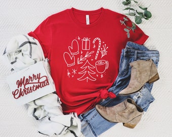 Christmas Cheer Tee || Red Christmas Shirt || Holiday Tee