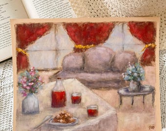 Raspberry Cordial Original Soft Pastel Large Painting