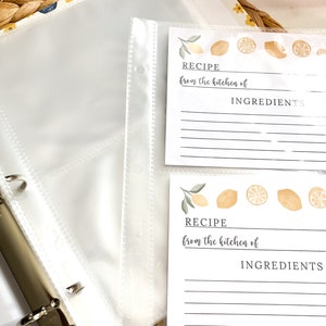 recipe card protective sleeves Amazon.com: Recipe Card Protectors, Recipe Card Covers Index Card Sleeves  Protect Recipes Kitchen Plastic Cookbook Sheet Protectors Cookbook Page  Sleeve