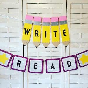 Read & Write Banners-Teacher Gift-Classroom Decorations-Reading Corner- Teacher Appreciation- Language Arts - English Class - Back To School