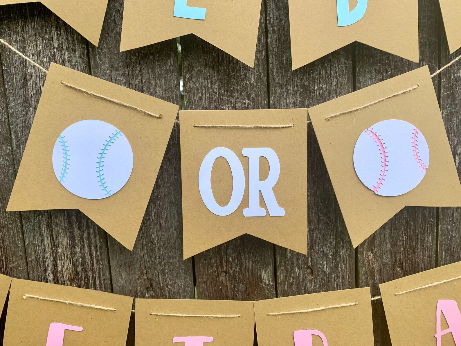 Baseball or Softball Gender Reveal Baby Shower Banner Etsy