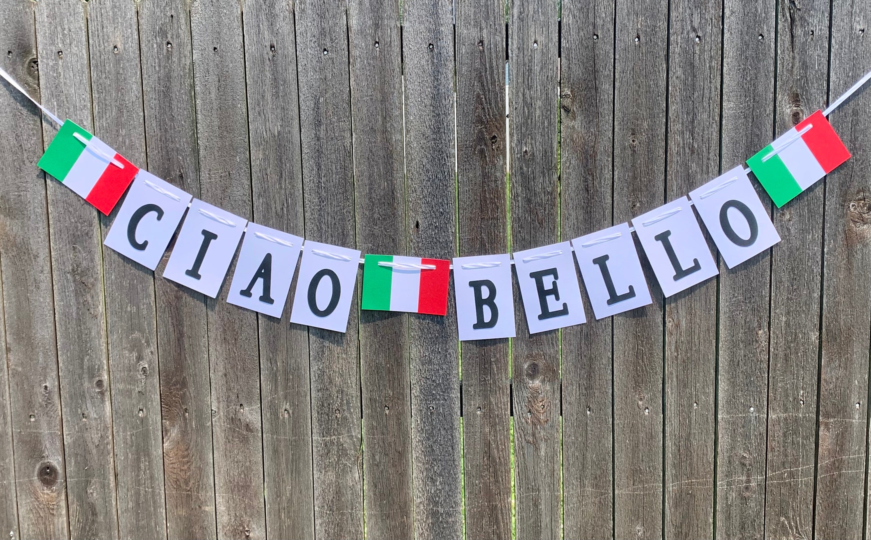 Ciao Bello - Ciao Bella Italian Banner - Baby Shower Decorations - Italy - Italia - Italian Flag - Family Reunion- Birthday Party