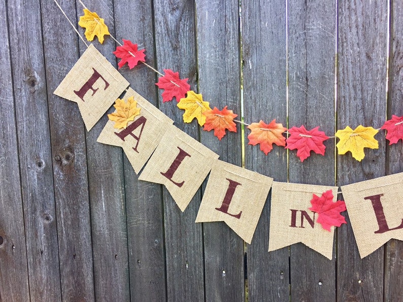Fall in Love Burlap Banner Rustic Wedding Bridal Shower | Etsy