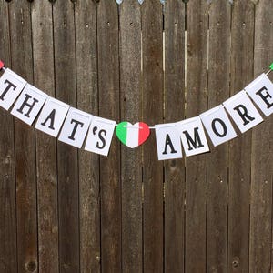 That's Amore Italian Banner - Bridal Shower Decorations - Italy - Italia - Italian Flag - Family Reunion- That's Love