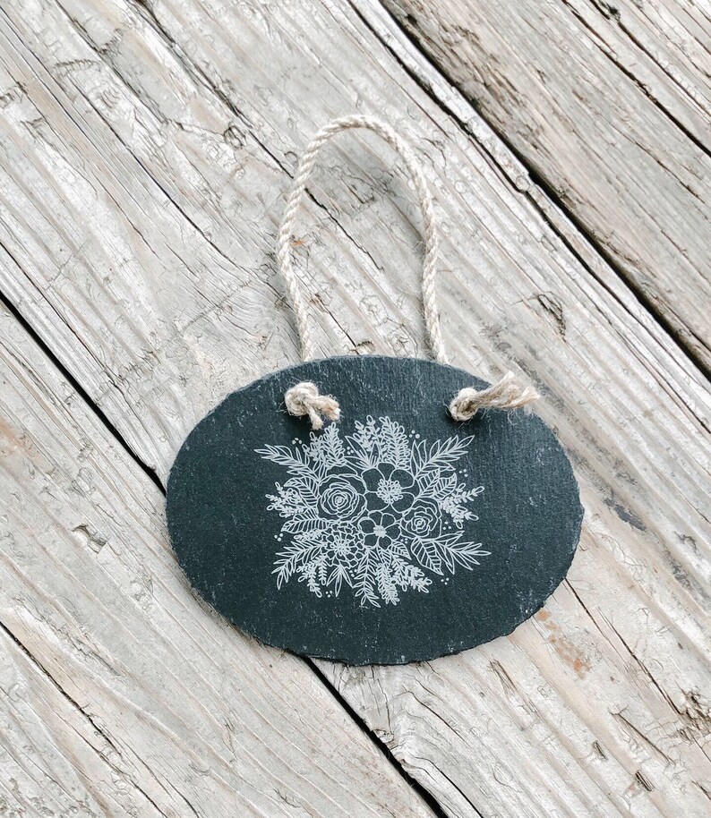 Floral wall hanging slate wall hanging slate Etsy