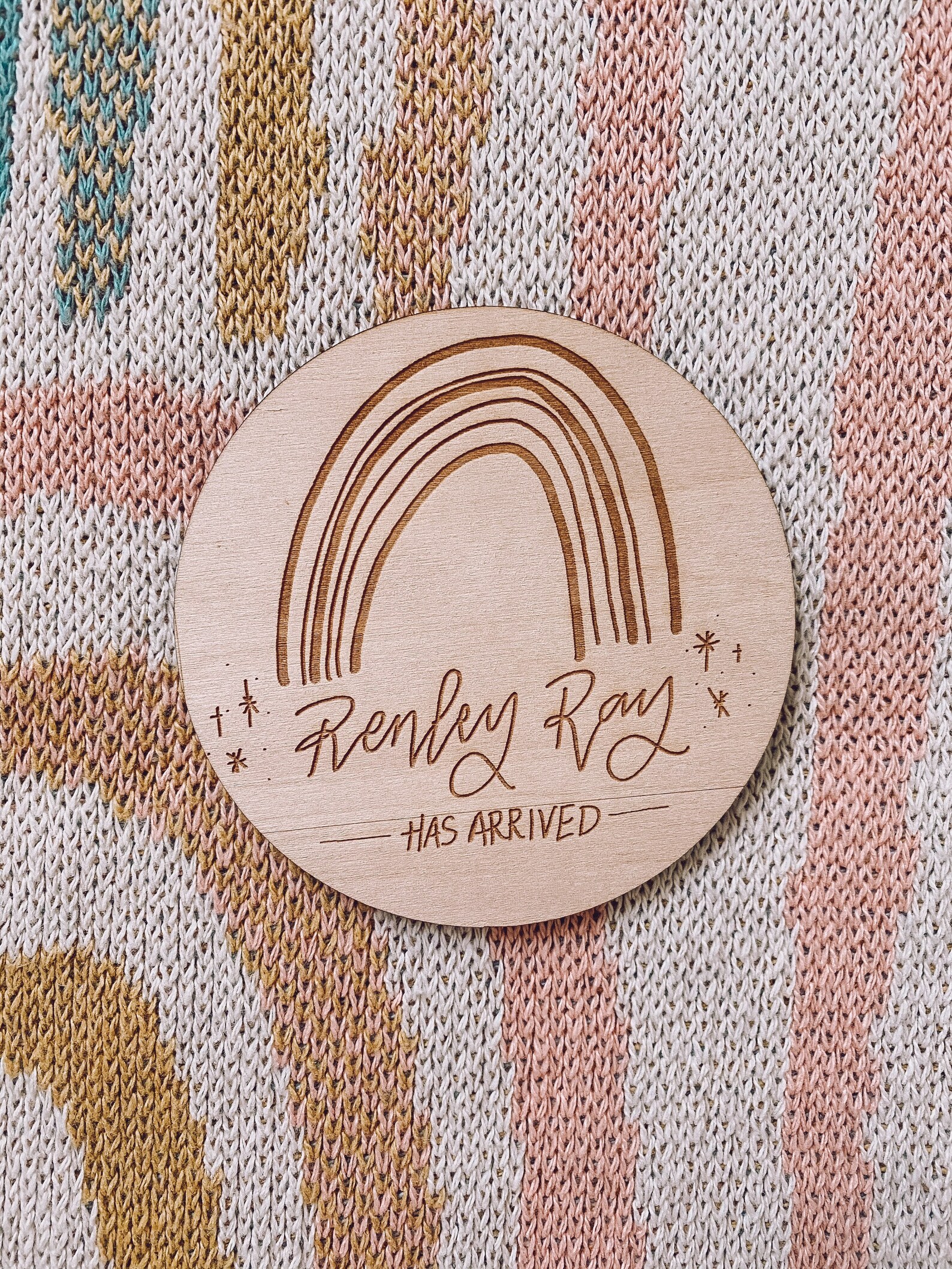 Rainbow Birth Announcement Rainbow Baby Birth Announcement Etsy