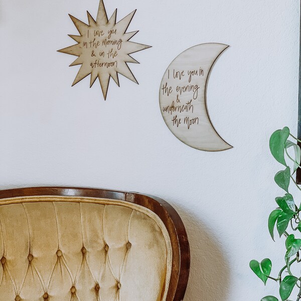 Wood Wall Art Love You to the Moon Etsy