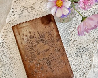 Floral engraved faux leather ESV bible