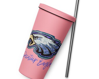 Eagles Insulated tumbler with a straw