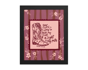 Christian western chic art print with bible verse