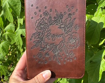 Floral engraved compact ESV bible, gift for Christian women