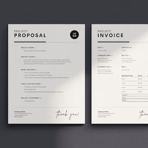 Small Business Forms Bundle | Onboarding Templates | Documents Set | Project Proposal | Minimalist Invoice Canva | Indesign Forms