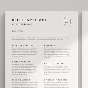 Contrato de cliente de designer de interiores | Contrato de serviços de design de interiores | Contrato cliente-designer | Contrato de decoração de interiores