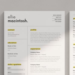 Creative Resume Template Canva Professional CV Template Modern Creative Resume Simple CV Designer Resume Artist Resume 画像 1