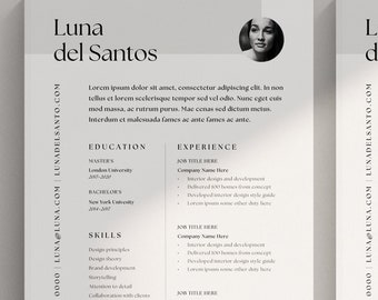 Modern Resume Template: Simple Canva CV (US Letter)