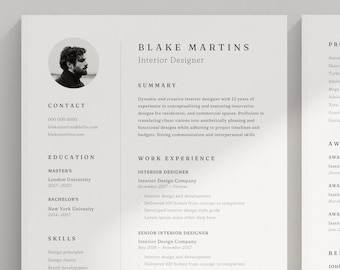 Minimalist Resume Template: Professional CV with Photo (Canva)