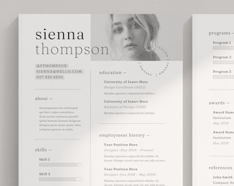 Modern Minimalist Resume Template: Creative CV Design (Canva)