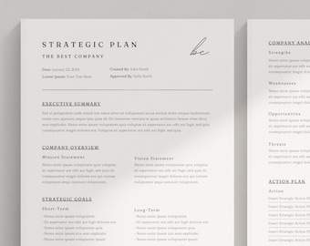 Plantilla de plan estratégico minimalista: Plan de marketing simple (archivo Canva)