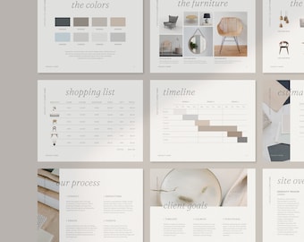 Interior Design Presentation Template: Client Proposal (Editable Canva File)