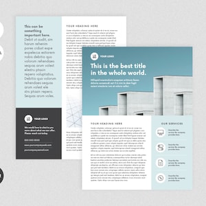 Zakelijk sjabloon voor één pieper | Canvas en indesign | Sjabloon technische marketing-flyer | Zakelijk vel | Capaciteitsverklaring