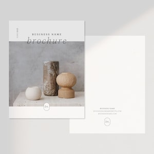 Modello di brochure bifold minimo / Brochure Canva / Ebook per piccole imprese / Catalogo di marketing semplice / Volantino di design / Opuscolo aziendale