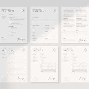 Small Business Onboarding Forms Template Bundle | 5 Canva Client Documents | Cleaning Contract Templates | Invoice Template | Estimate
