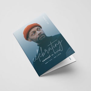 8 Page Funeral Program Template Canva | Simple Funeral Service Brochure | Celebration of Life Invite | Funeral Order of Service Booklet