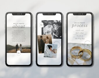 Minimalist Photographer Instagram Story & Post Templates: Canva Bundle