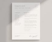 Editable Recipe Template Canva: Modern Cookbook Design (US Letter & A4)