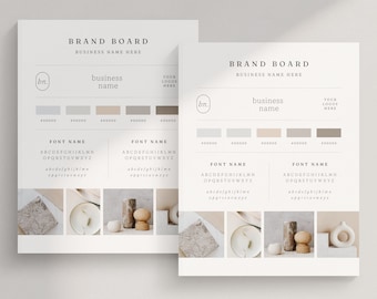 Minimalist Brand Board Template: Canva Mini Brand Kit (Digital Download)