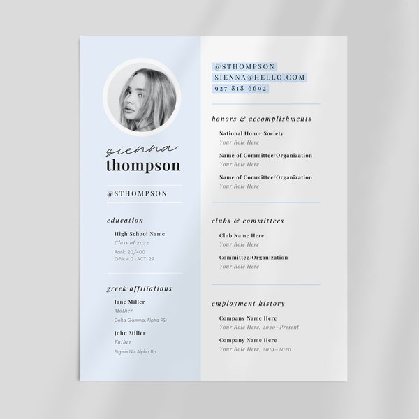 Rush Resume Template Etsy